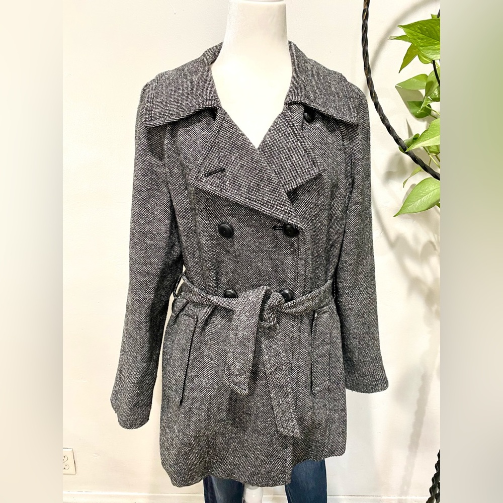 Old Navy Gray Pea Coat Large